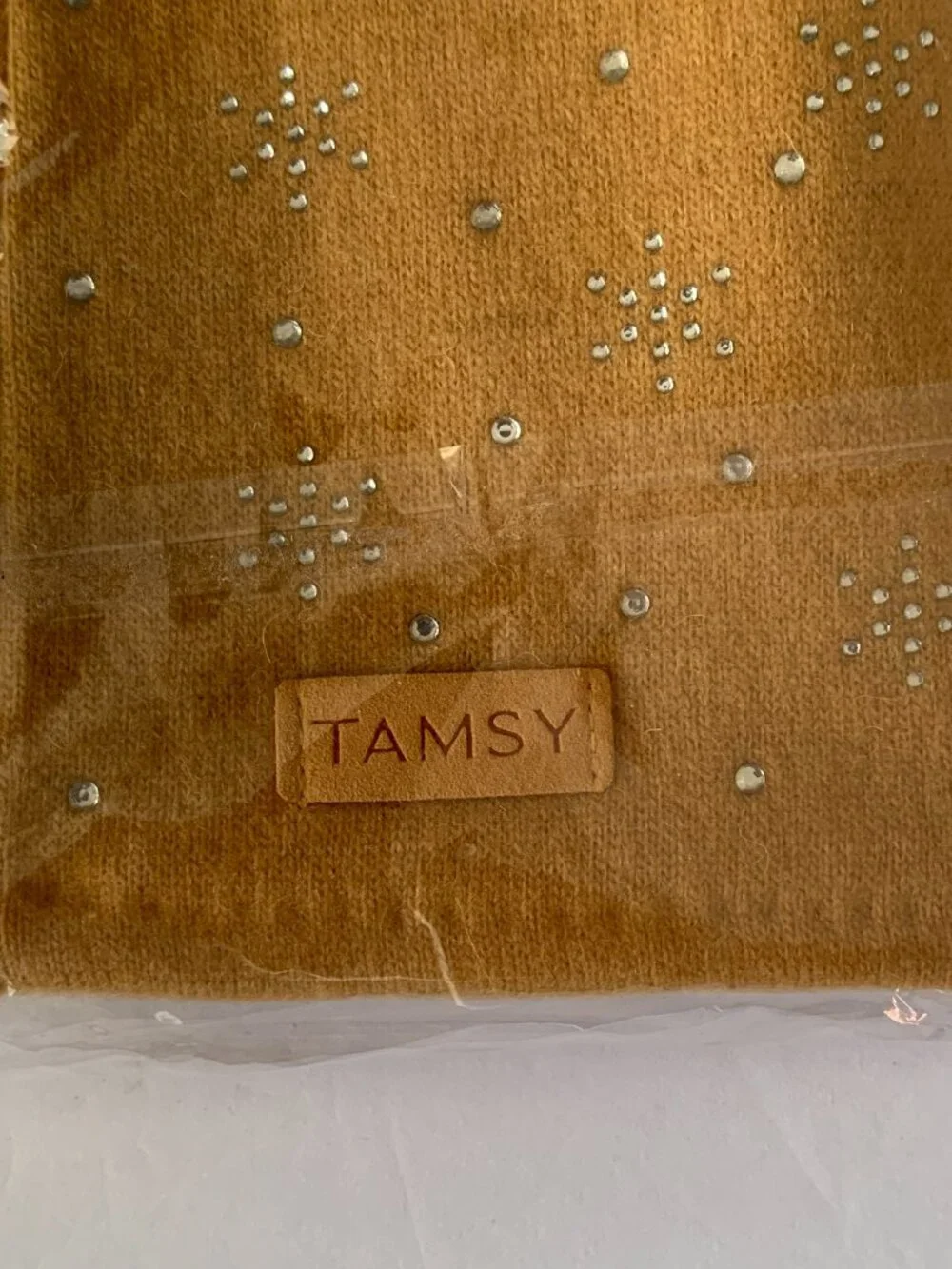 TAMSY GLOVES MUSTARD YELLOW NEW 80% CASHMERE 20